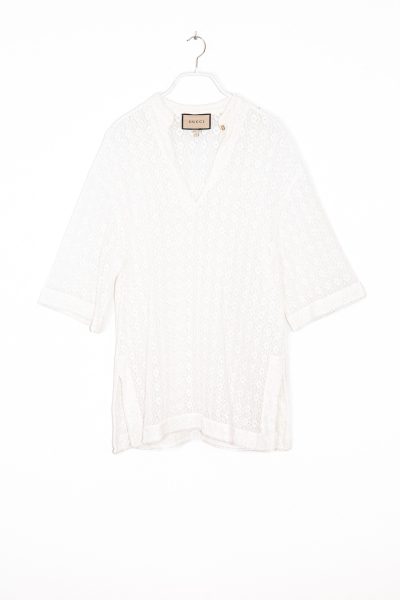 Gucci Tunika-Bluse aus Spitze in Weiß