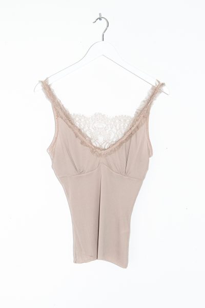 Gucci Vintage Top mit Spitze in Beige