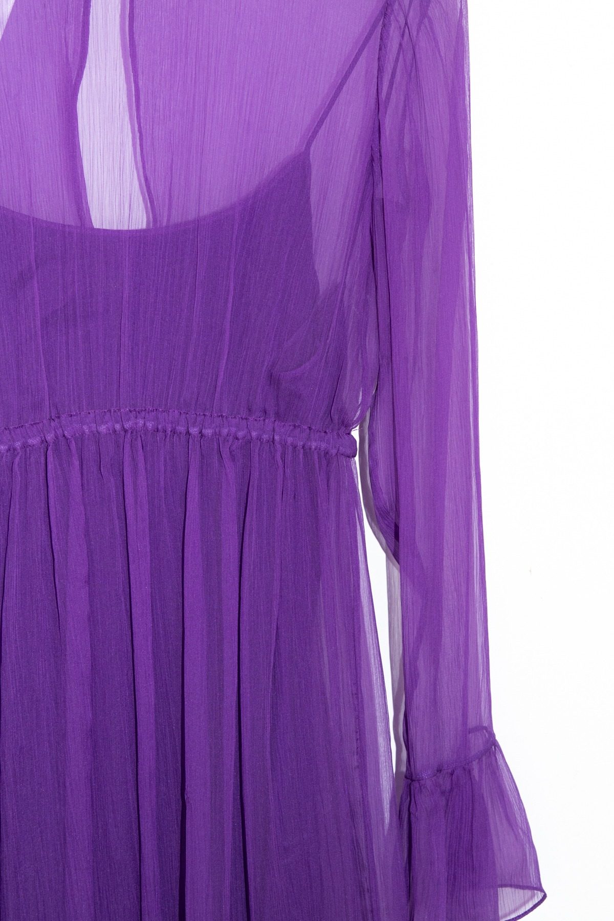 Thumbnail of http://Gucci%20Minikleid%20mit%20Volants%20aus%20Seidenchiffon%20in%20Lila