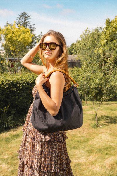 Gucci "Bamboo Hobo" Handtasche mit Bambusgriffen in Schwarz