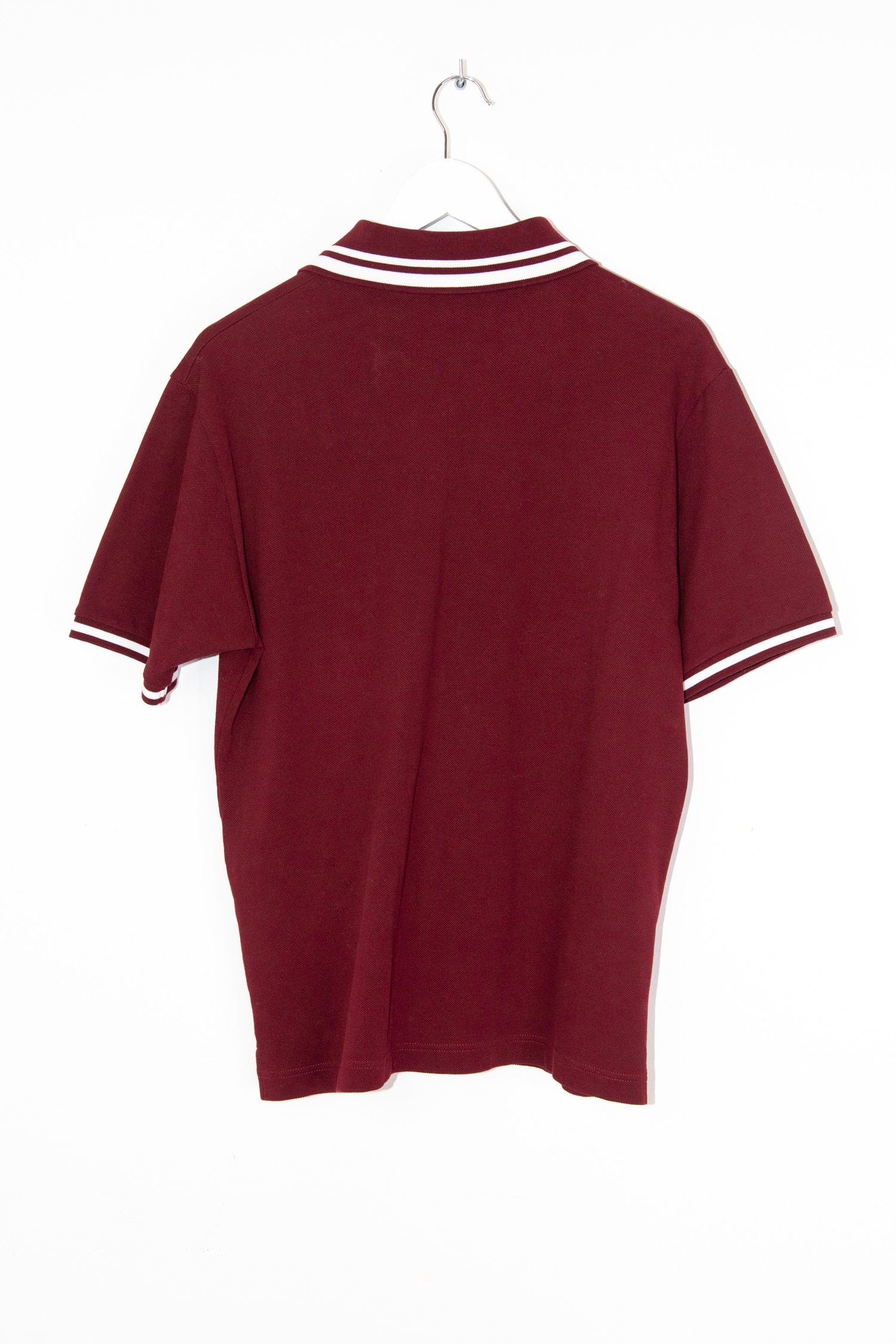 Thumbnail of http://Gucci%20Poloshirt%20mit%20weißem%20Logo%20und%20Streifen%20in%20Bordeaux