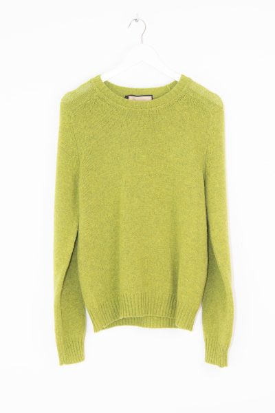 Gucci Strickpullover mit Label-Stickerei in Hellgrün