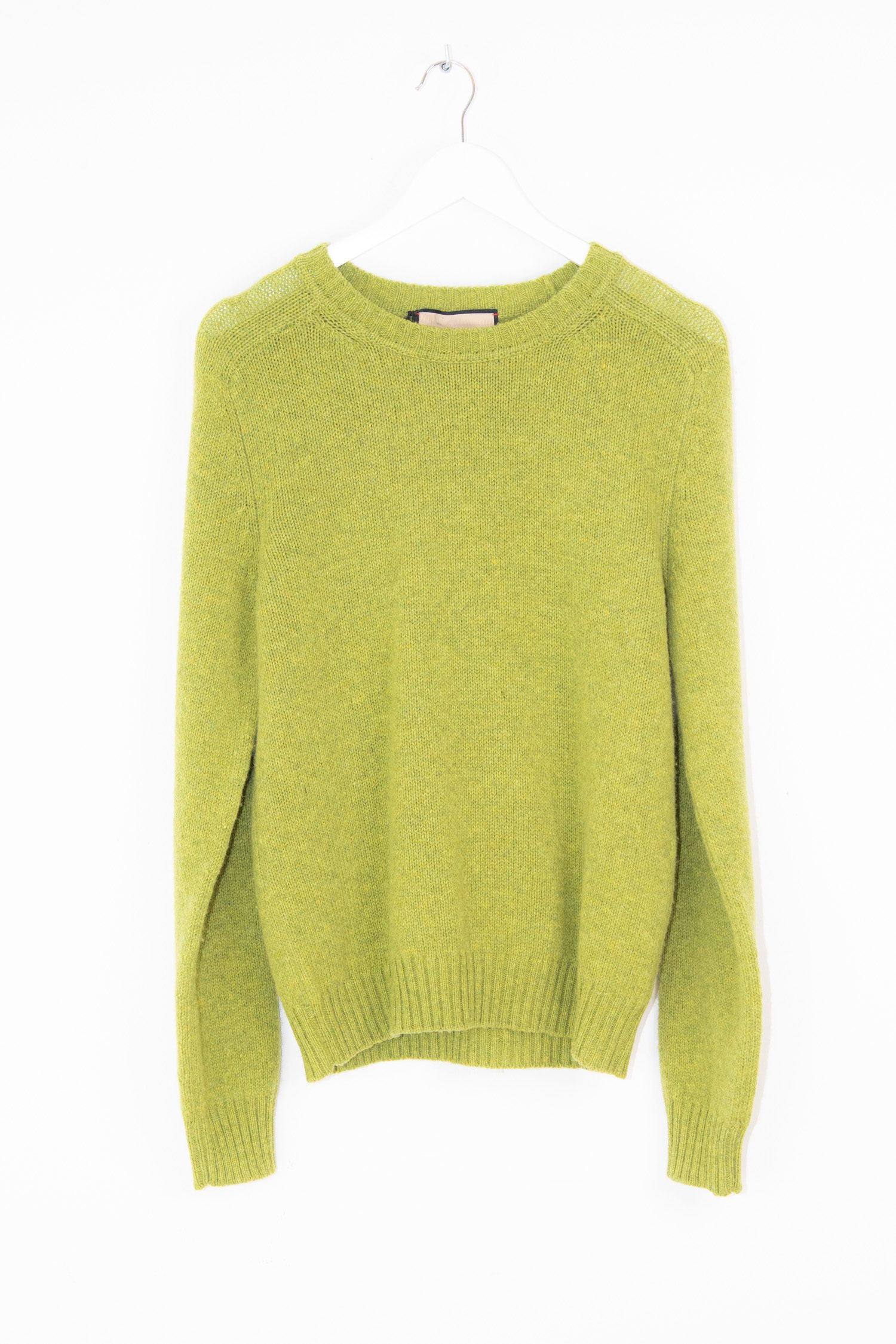 Gucci Strickpullover mit Label-Stickerei in Hellgrün