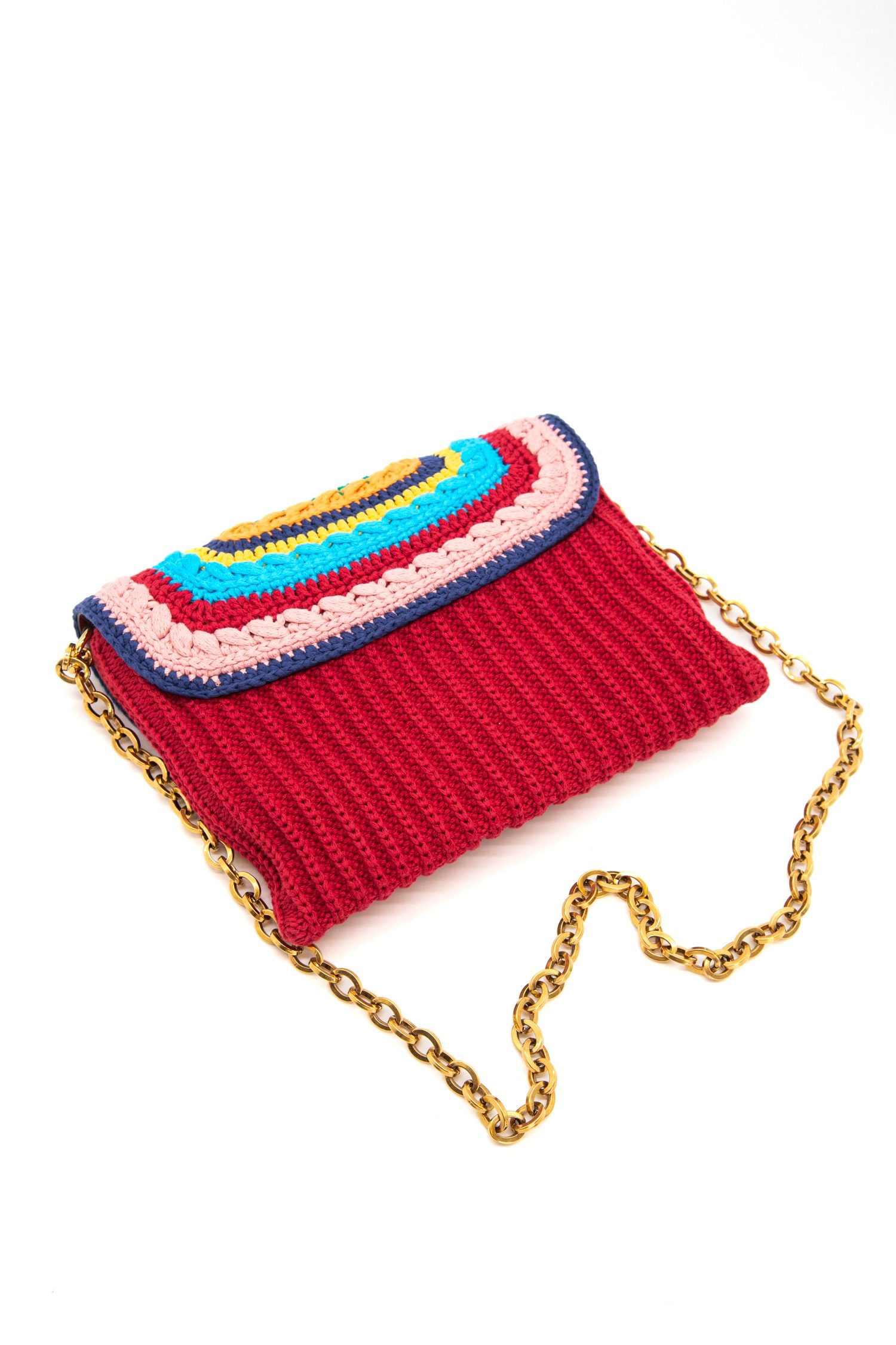 Thumbnail of http://Gucci%20Horsebit%201955%20Crochet%20Umhängetasche%20in%20Rot%20und%20Bunt