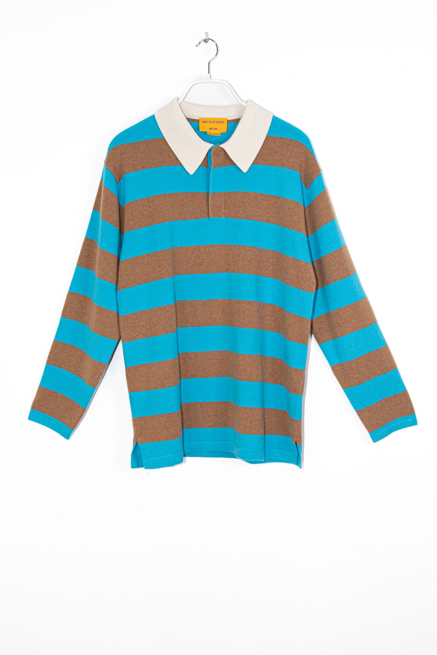 Thumbnail of http://Guest%20in%20Residence%20Striped%20Rugby%20gestreifter%20Pullover%20in%20Azur