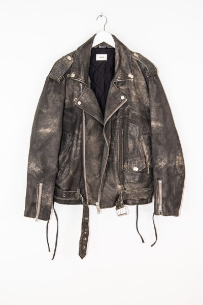 Haikure "Kay Leather Print" Jacke in Anthrazit