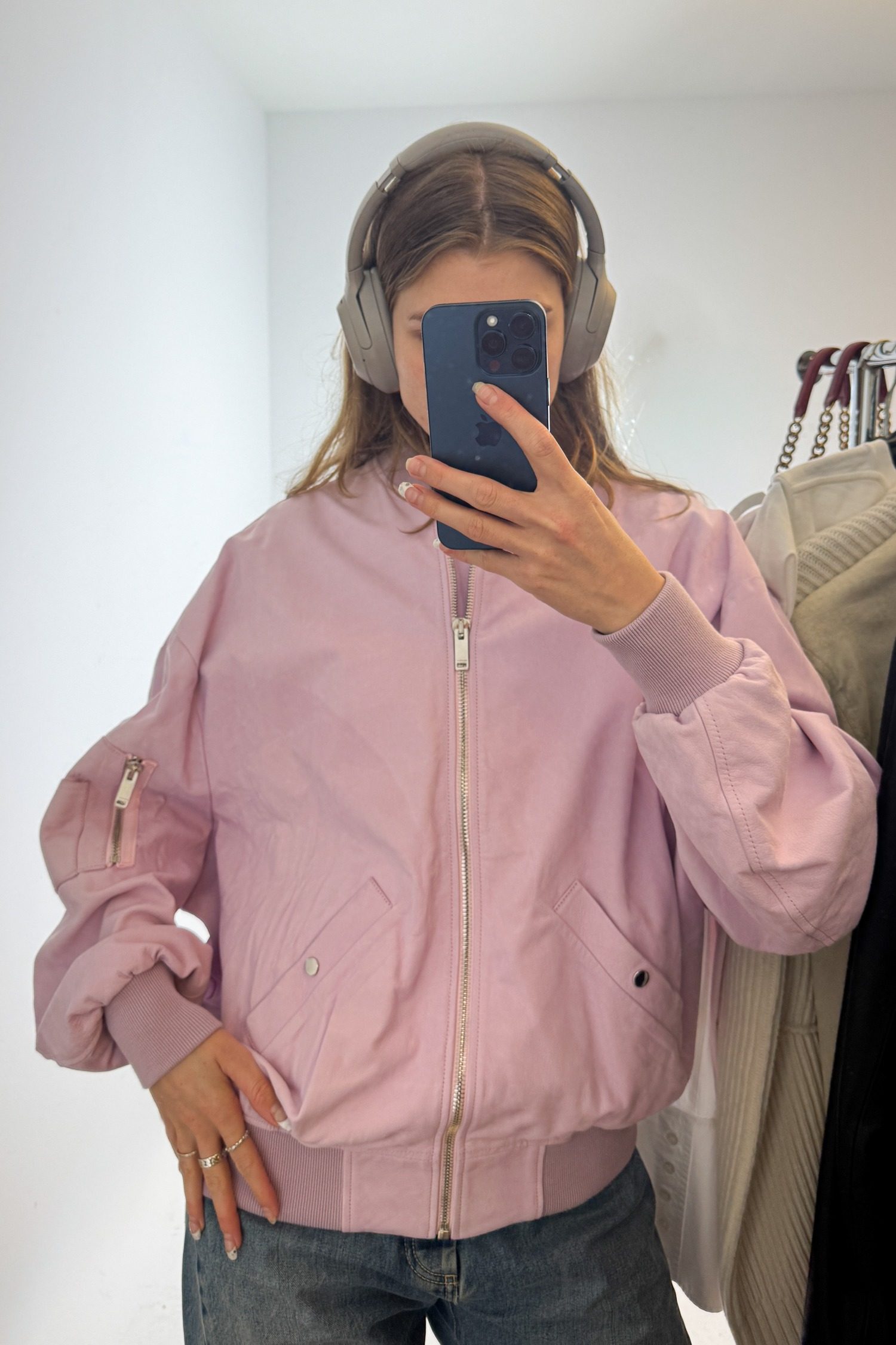 Thumbnail of http://Halfboy%20Oversized%20Leder-Bomberjacke%20in%20Rosa