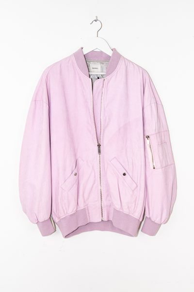 Halfboy Oversized Leder-Bomberjacke in Rosa