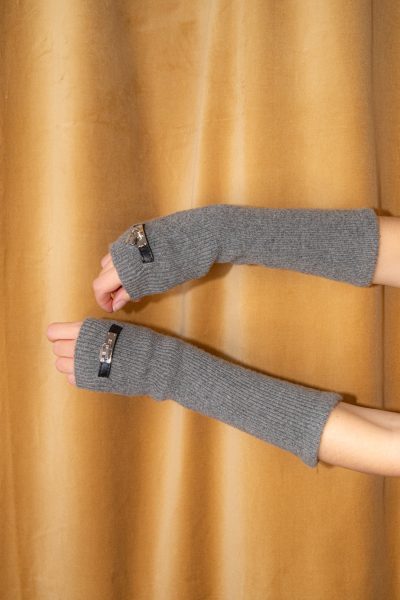 Hermès Pulswärmer in Grau und Schwarz