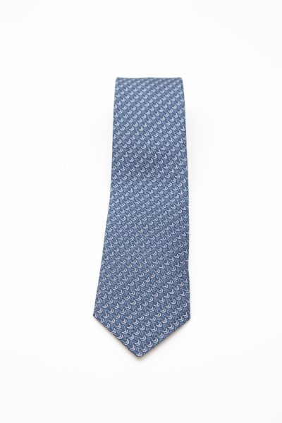 Hermès Krawatte in Dunkelblau und Hellblau
