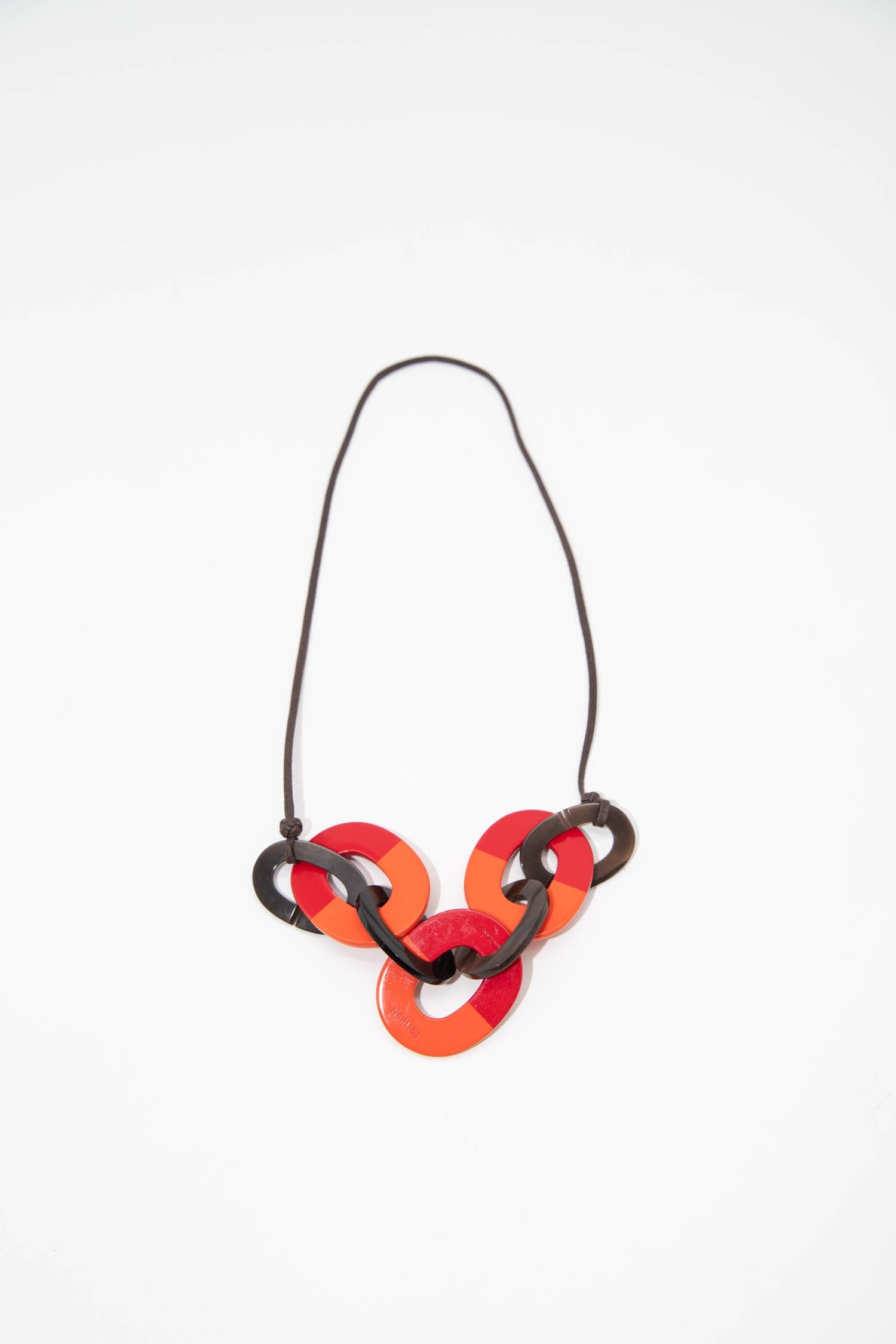 Thumbnail of http://Hermès%20Karamba%20Halskette%20in%20Braun,%20Rot%20und%20Orange