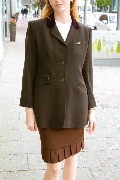 Hermès Vintage Blazer mit Samtkragen