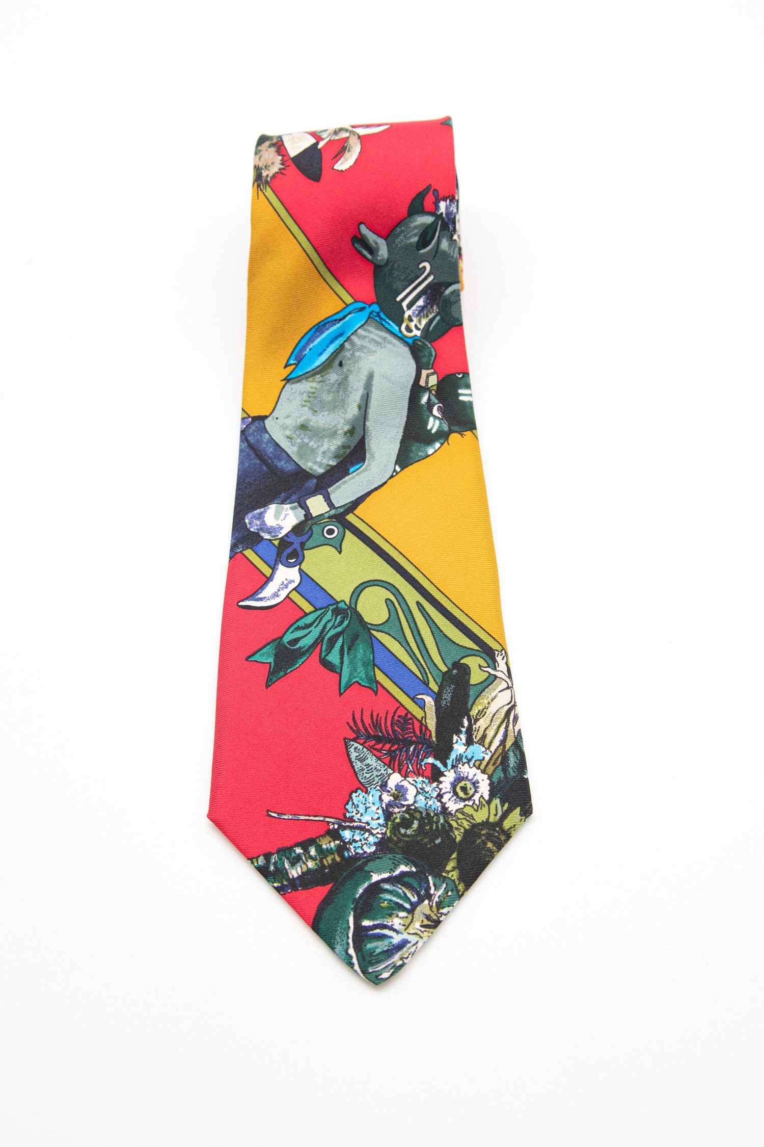 Thumbnail of http://Hermès%20Krawatte%20mit%20bunten%20Illustrationen