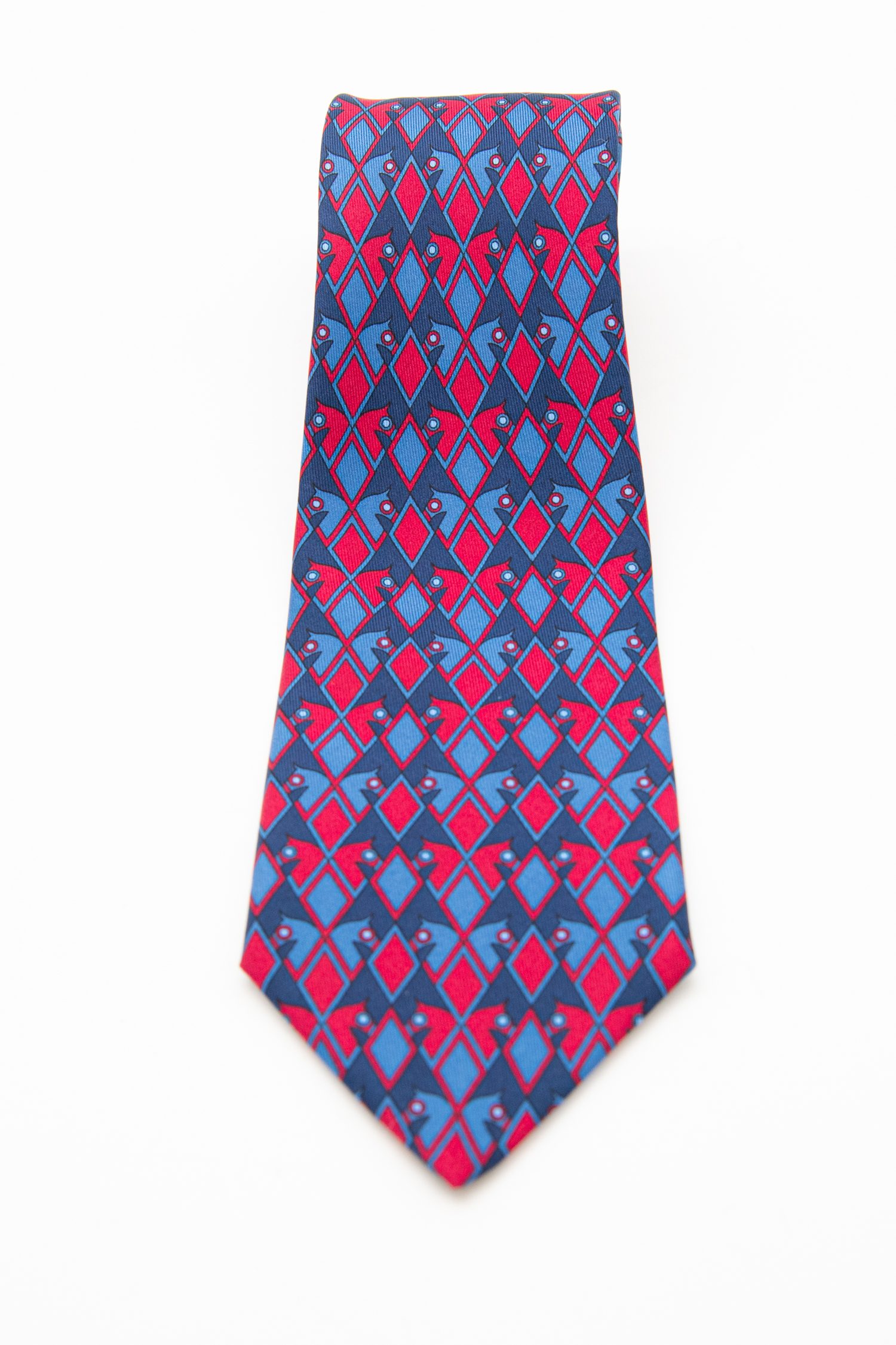 Thumbnail of http://Hermès%20Krawatte%20mit%20grafischem%20Pferde%20Muster