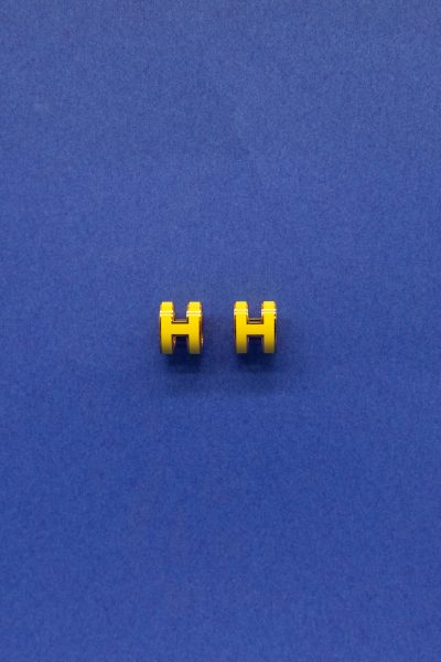 Hermès "Pop H" Ohrringe in Gelb und Gold