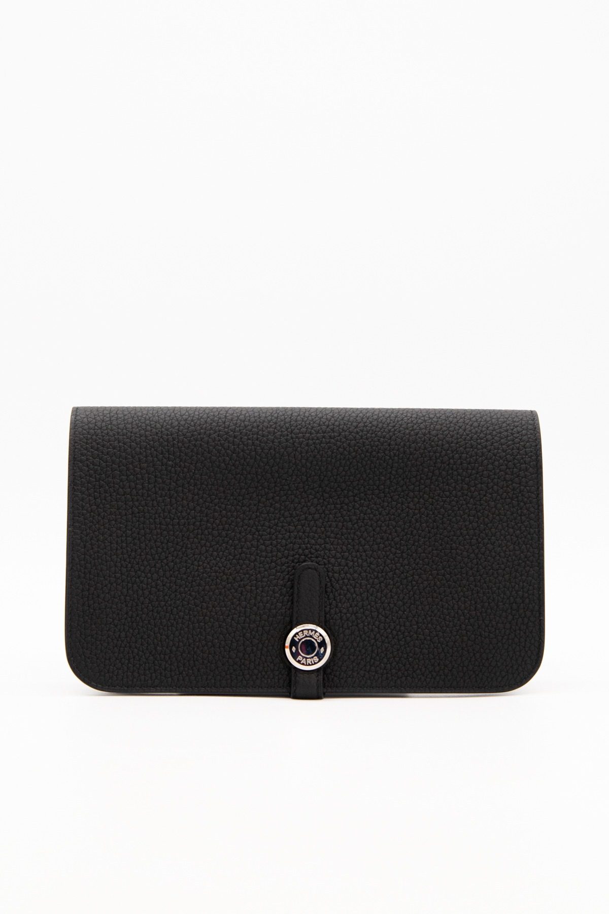 Thumbnail of http://Hermès%20Dogon%20Duo%20Wallet%20Portemonnaie%20in%20Schwarz%20und%20Silber