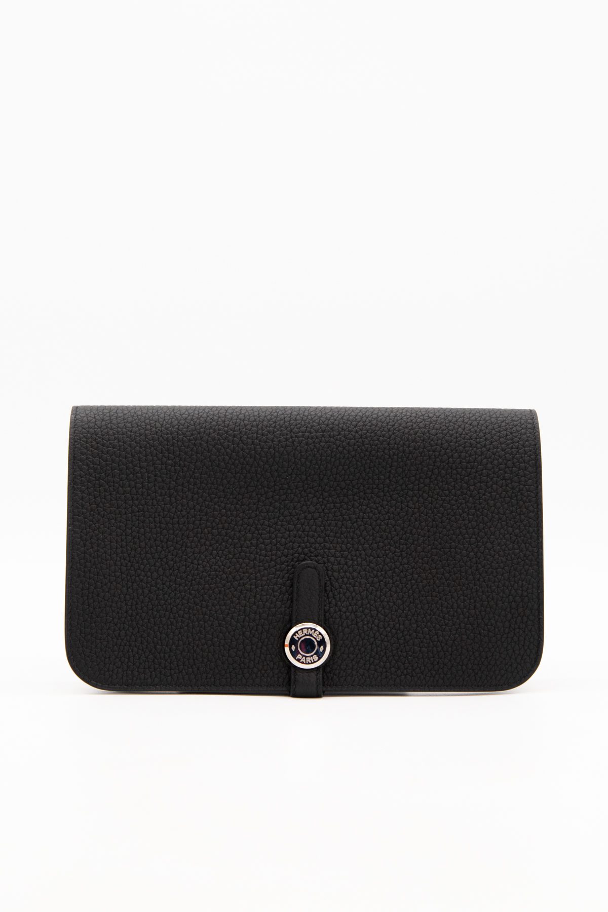 Hermès "Dogon Duo Wallet" Portemonnaie in Schwarz und Silber
