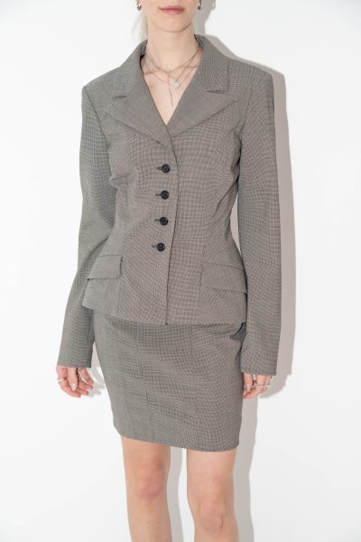 Heger Leger Vintage tailliertes Kostüm in Schwarz und Weiß