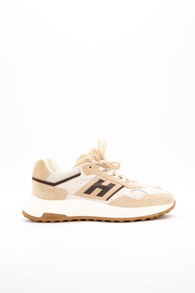 Hogan "Hyperlight" Sneaker in Ecru, Beige und Braun