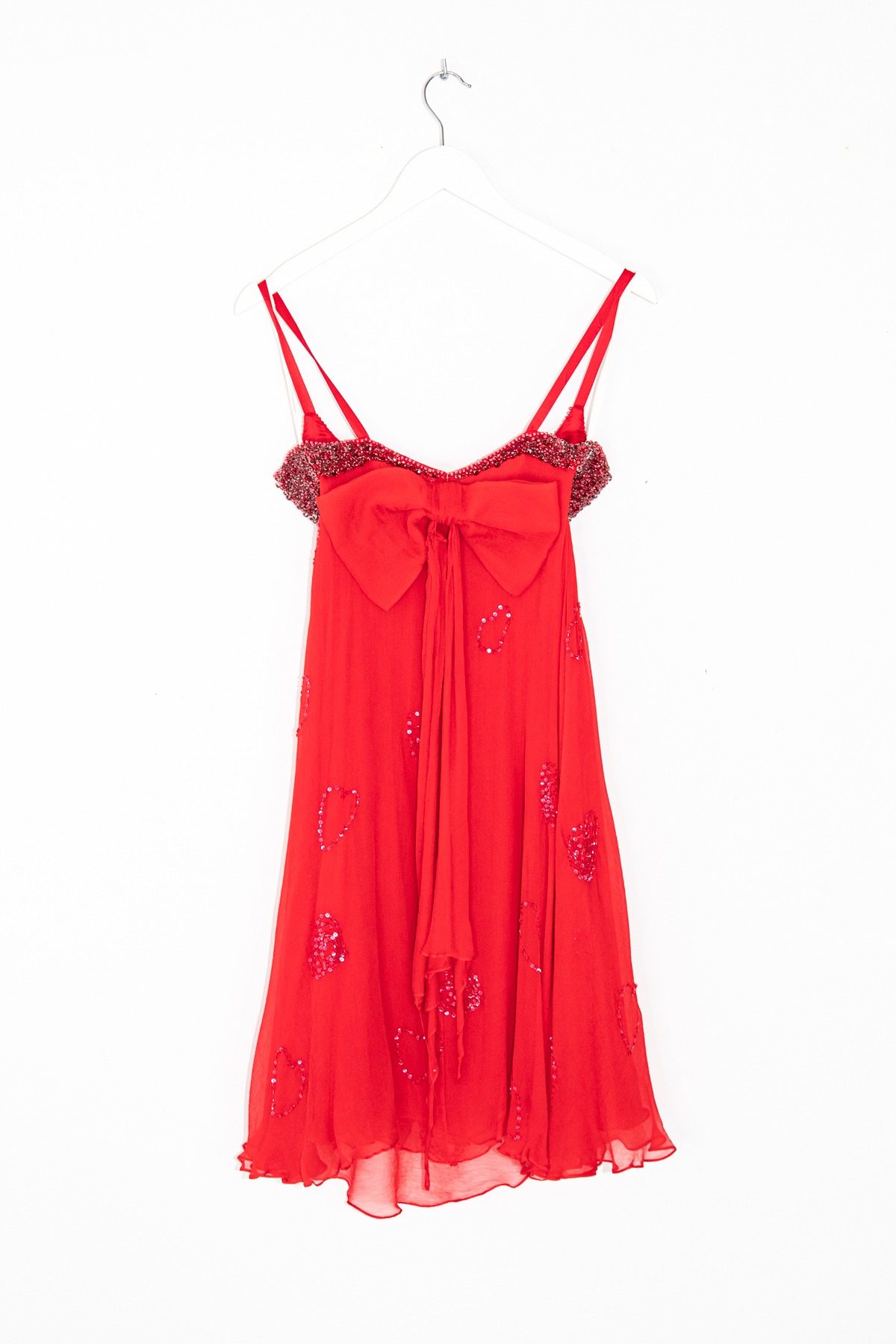 Thumbnail of http://Jenny%20Packham%20Empire-Abendkleid%20mit%20Herzen%20und%20Perlen%20in%20Rot