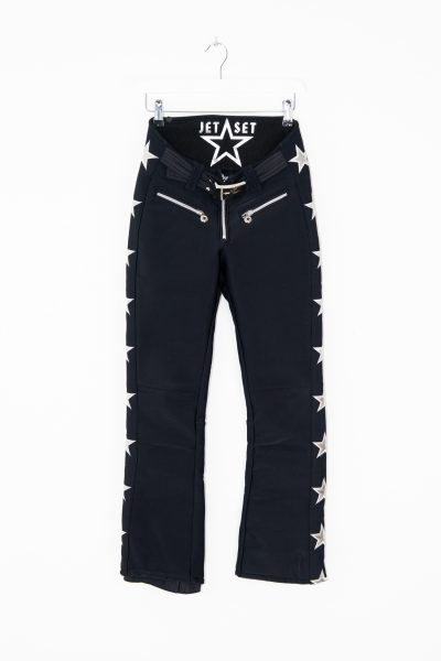 Jet Set "Tiby Silver" Skihose mit Sternen in Schwarz und Silber