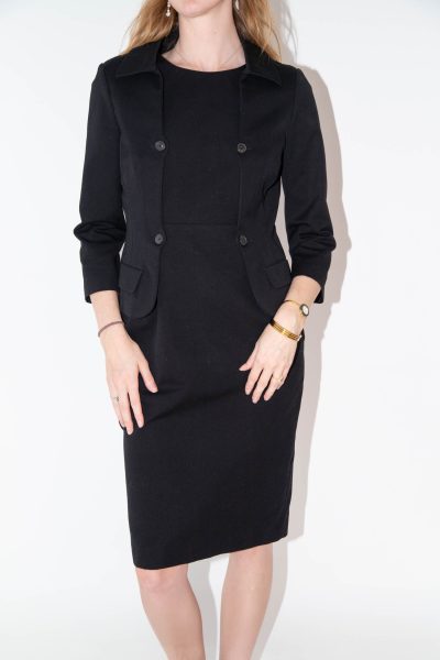 Jil Sander Set aus Kleid und Jacke in Schwarz
