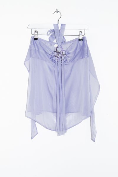 La Perla Neckholder-Top aus Organza in Lavendel und Silber