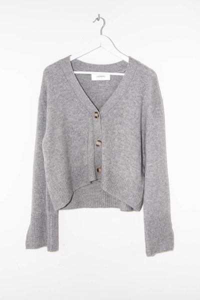 Ladneri kurze Strickjacke in Grau