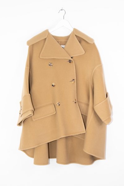 Lanvin "Tan A-Line Double-Breasted" Mantel in Camelbraun