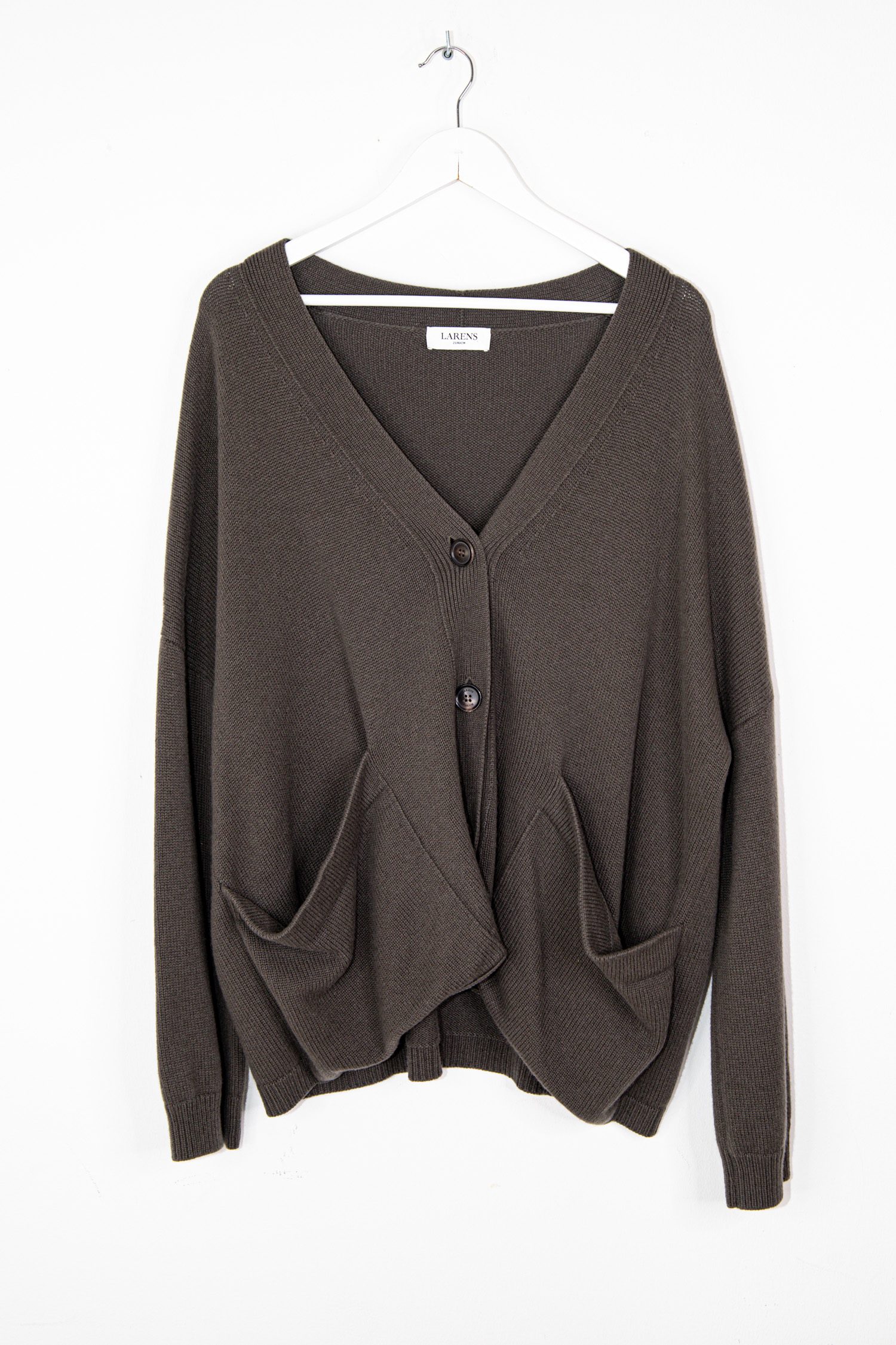 Larens oversized Strickjacke in Dunkelgrün