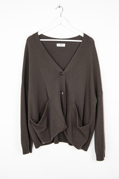 Larens oversized Strickjacke in Dunkelgrün