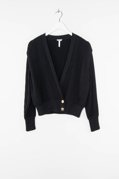 Loewe kurze Strickjacke in Schwarz