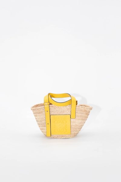Loewe Raffia Small Basket Tote Bag Handtasche in Gelb