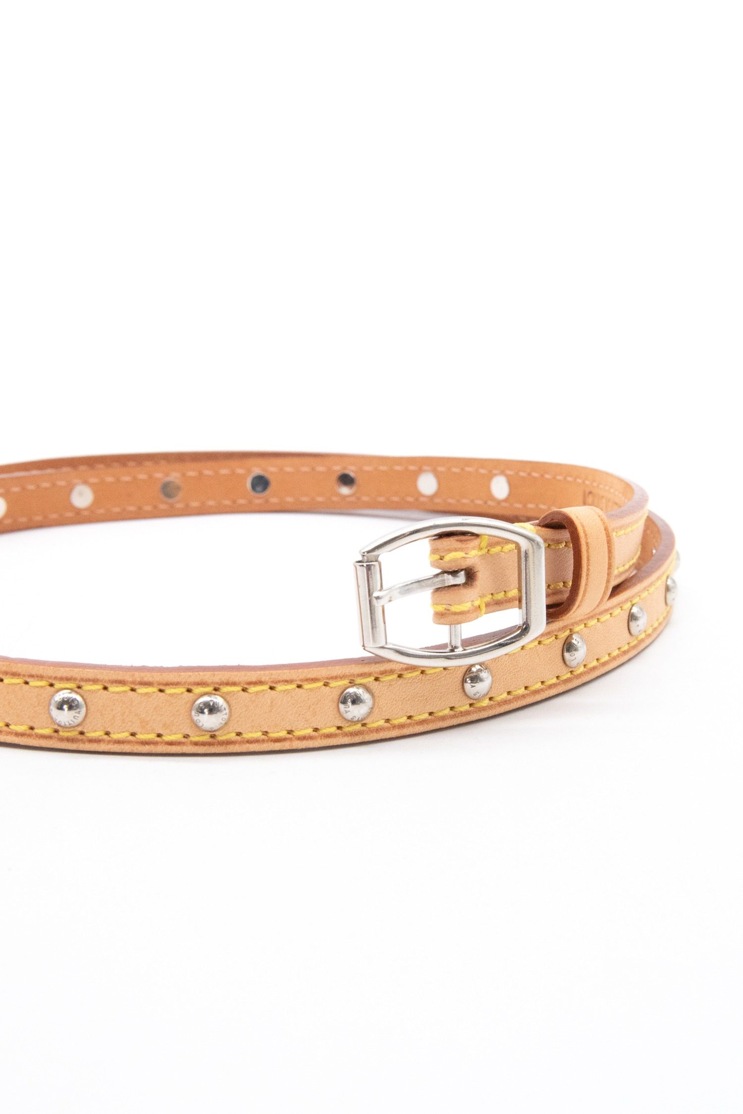 Thumbnail of http://Louis%20Vuitton%20Taillengürtel%20mit%20Nieten%20in%20Hellbraun,%20Gelb%20und%20Silber