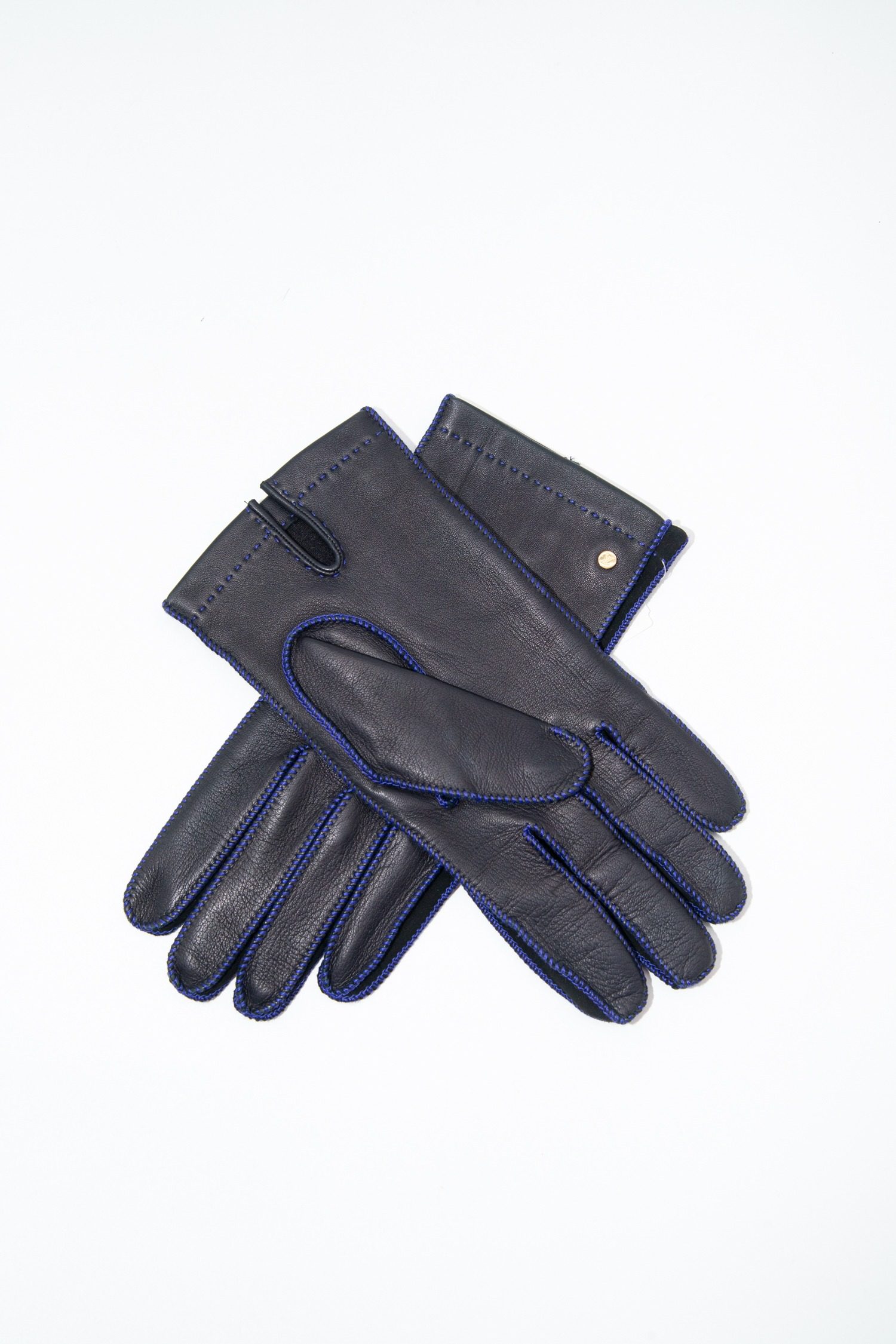 Thumbnail of http://Louis%20Vuitton%20Lederhandschuhe%20mit%20Kontrastnähten%20in%20Schwarz%20und%20Blau