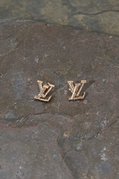 Louis Vuitton "LV Iconic" Ohrstecker mit Kristallen in Gold