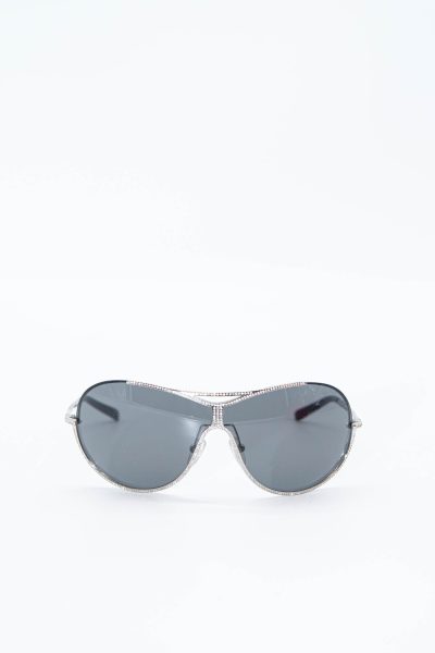 Valentino Sonnenbrille mit Glitzersteinen in Schwarz und Silber