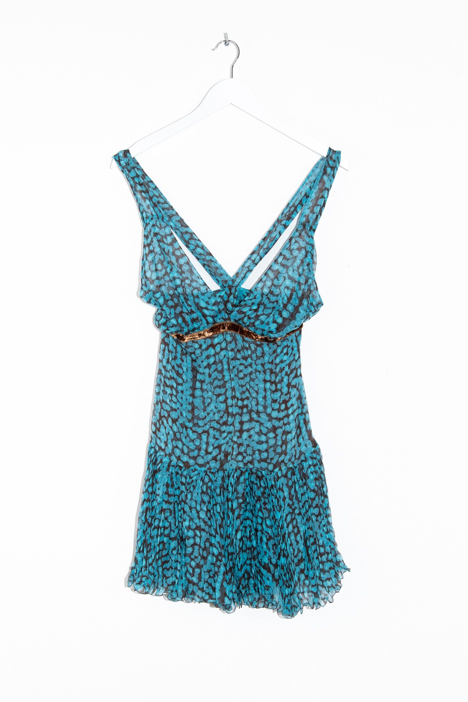 Thumbnail of http://Louis%20Vuitton%20Minkleid%20mit%20Muster%20in%20Blau%20und%20Braun
