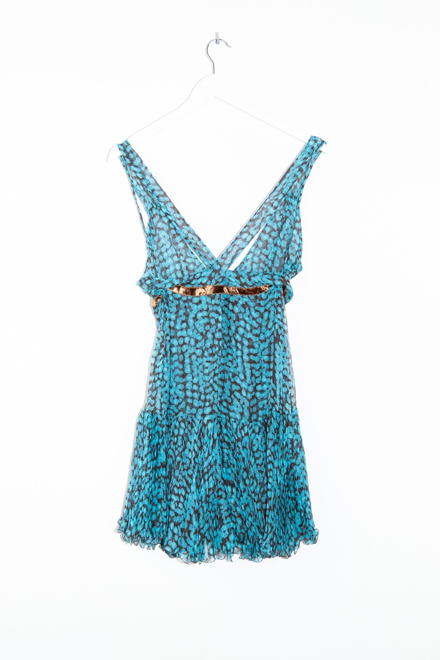 Thumbnail of http://Louis%20Vuitton%20Minkleid%20mit%20Muster%20in%20Blau%20und%20Braun