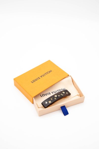 Louis Vuitton Haarspange mit Monogramm in Dunkelbraun und Gold