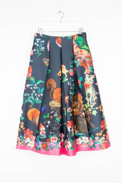 Maison Common Midirock mit Allover-Print in Dunkelblau