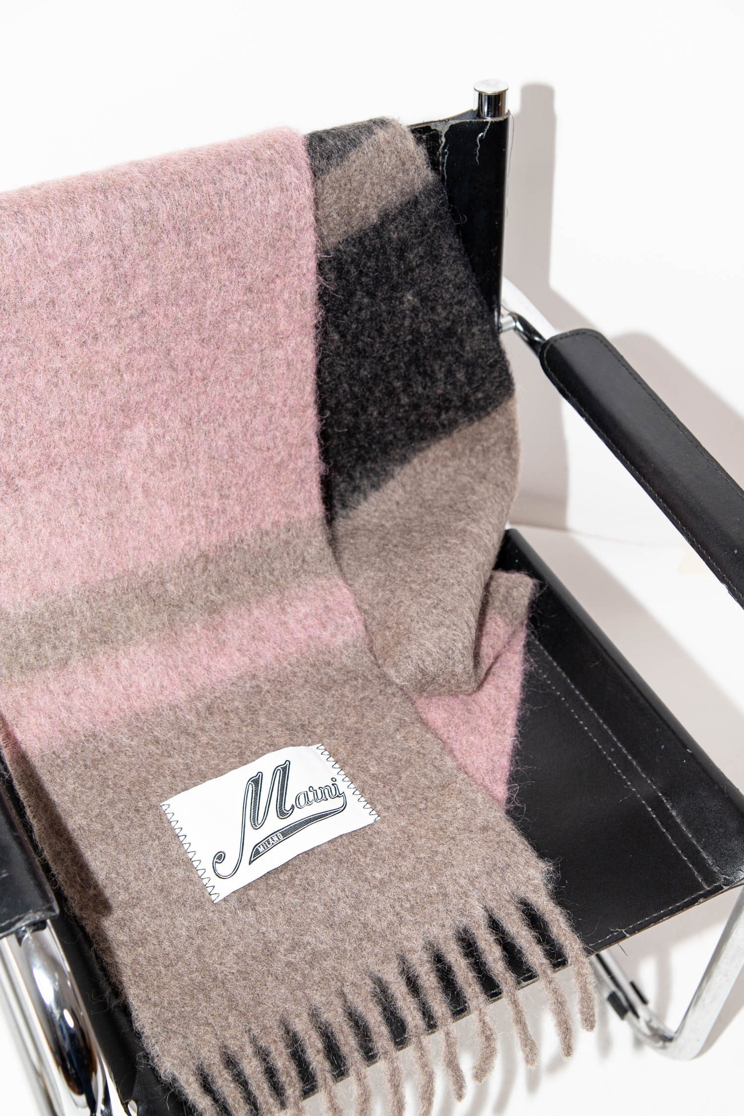 Marni gestreifter Schal mit Fransen in "Prune Violet"