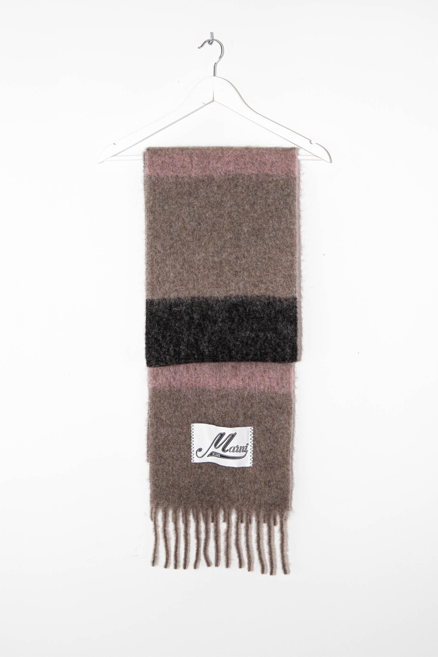 Marni gestreifter Schal mit Fransen in "Prune Violet"