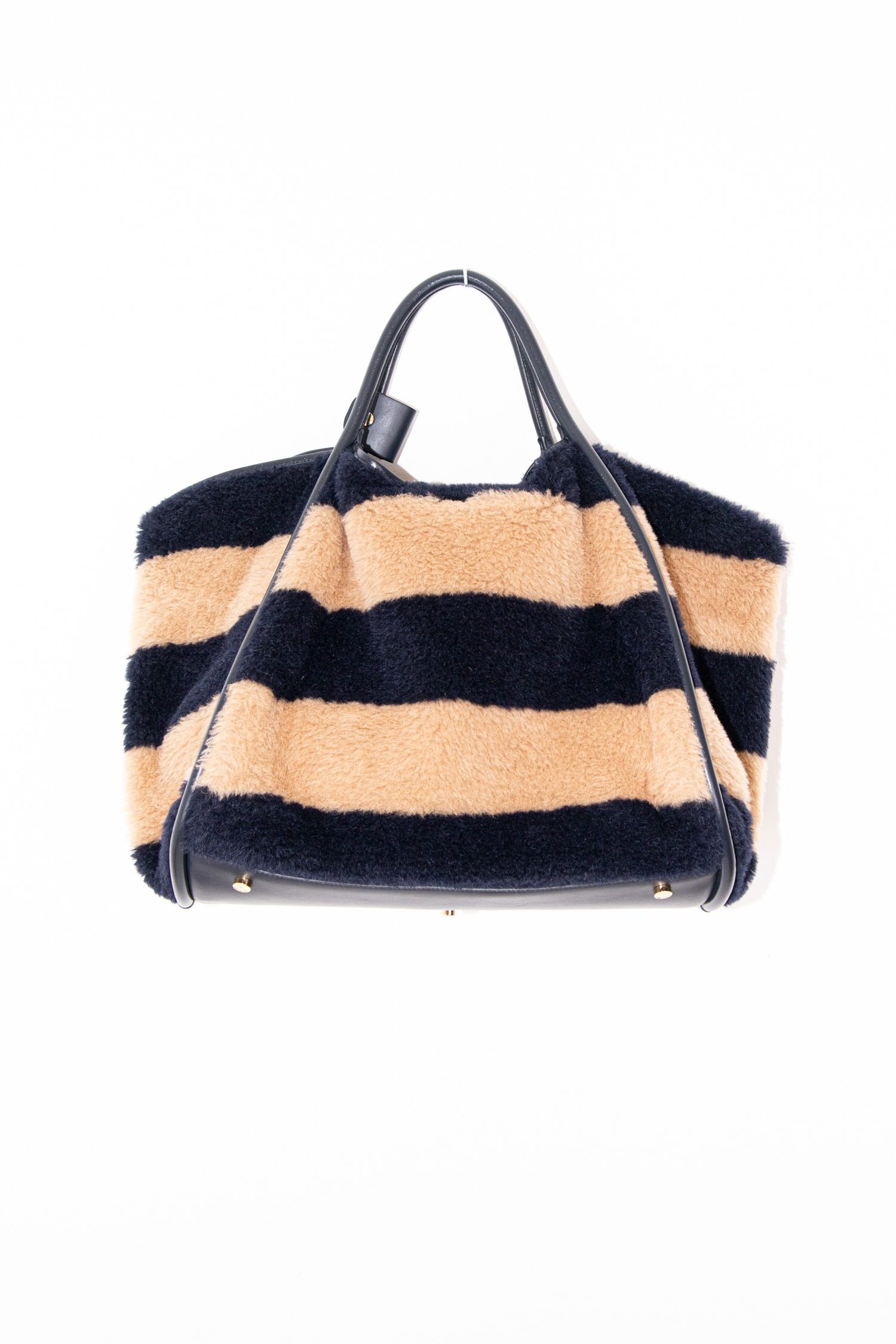 Thumbnail of http://Max%20Mara%20Marine%20Teddy%20Schultertasche%20in%20Dunkelblau%20und%20Braun