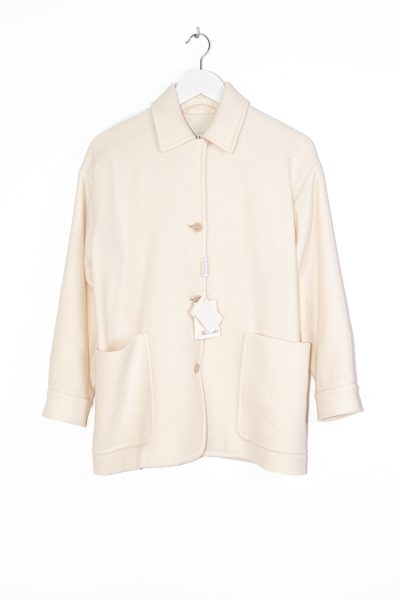 Max Mara Jacke aus Wolle in Cremeweiß