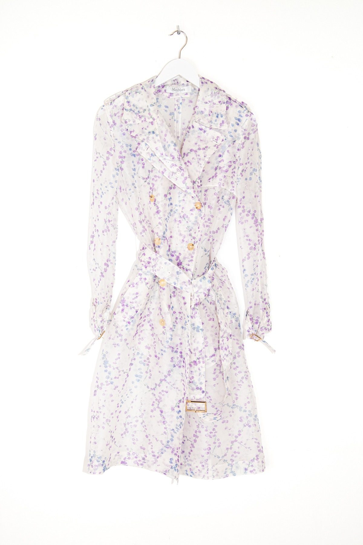 Thumbnail of http://Max%20Mara%20Trenchcoat%20aus%20Seidenorganza%20in%20Weiß%20und%20Lavendel