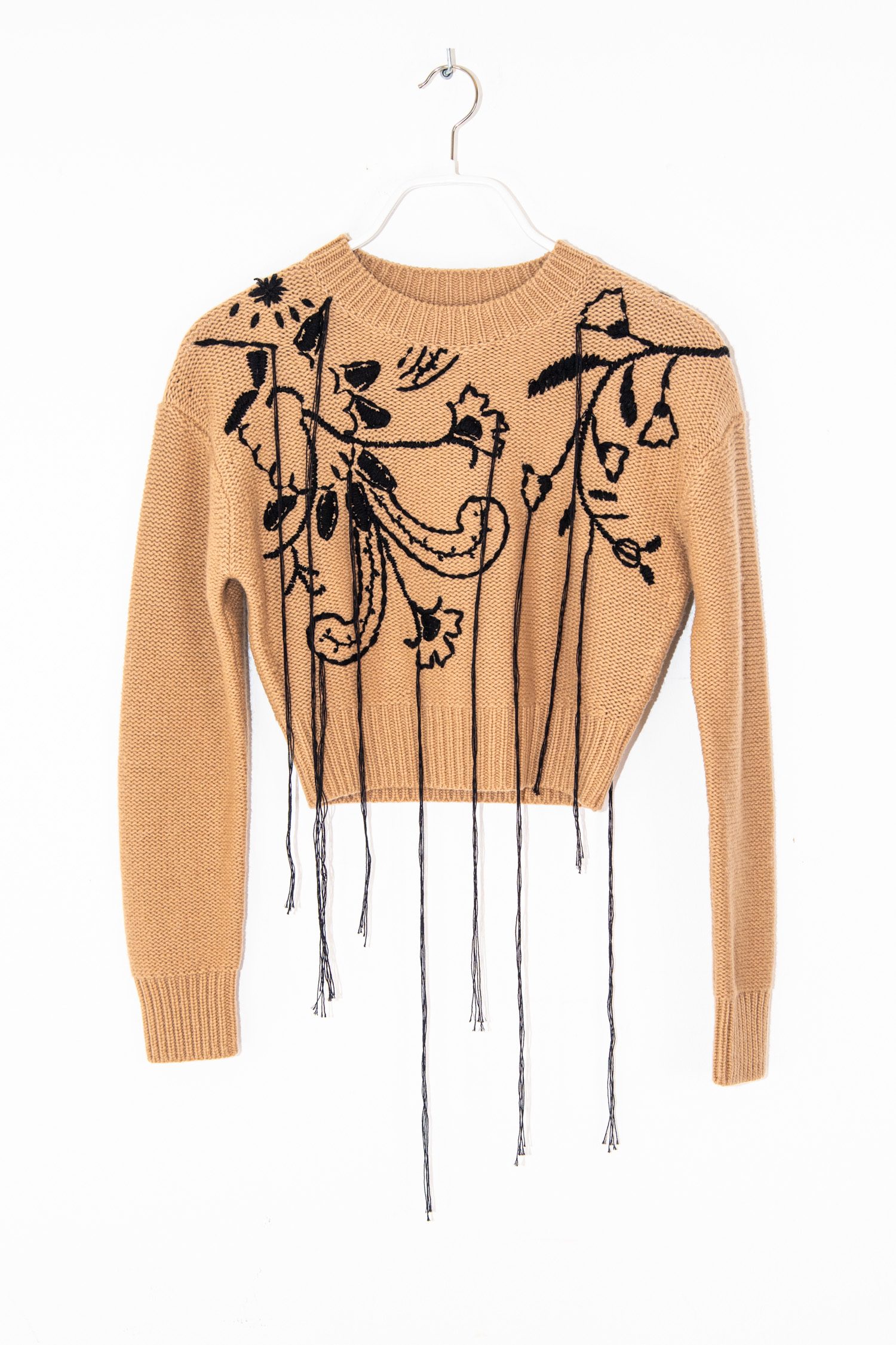 Max Mara "Lazise" Pullover mit Stickerei in Camel