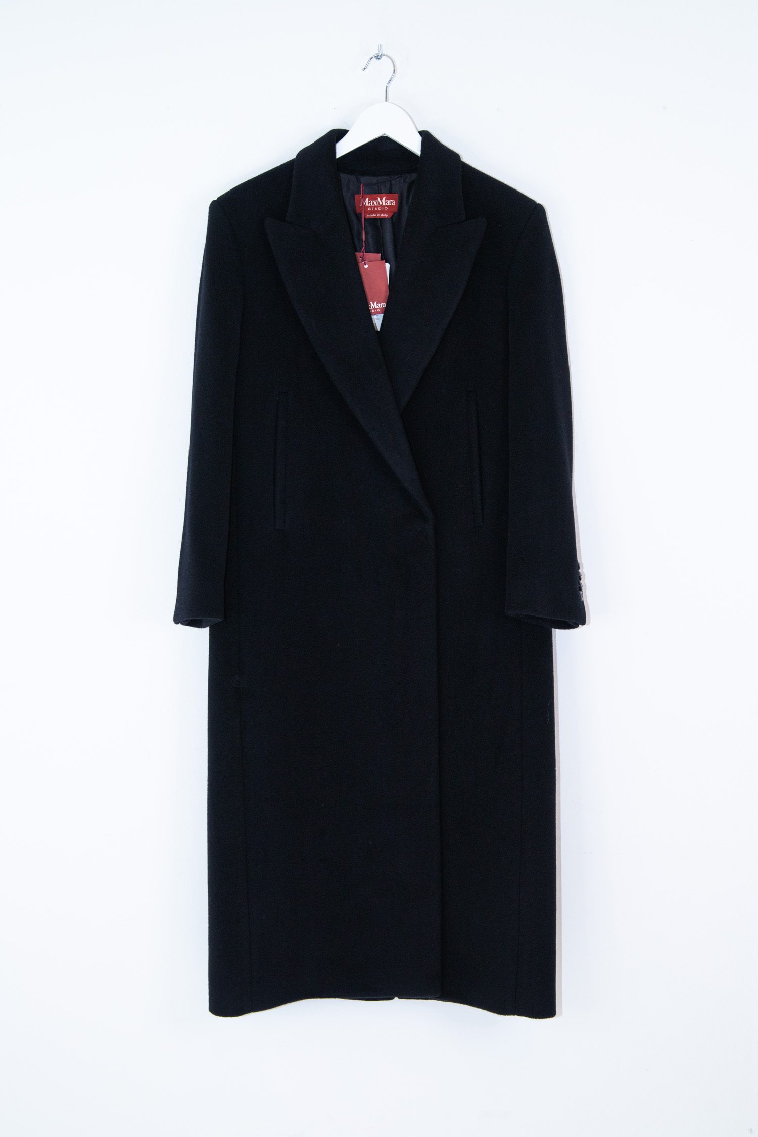 Max Mara Studio "Estremo" langer Mantel in Schwarz