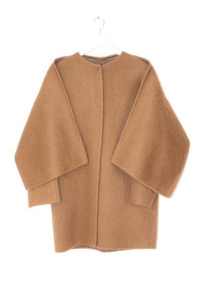 Max Mara Studio "Cappotto" Mantel mit Schal in Camel