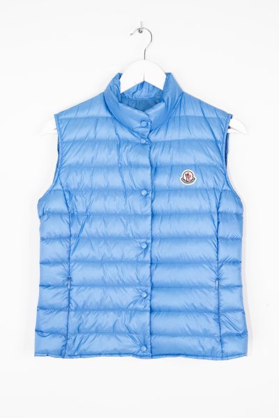 Moncler "Longue Saison" Daunenweste in Hellblau